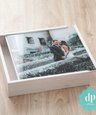 Caja para álbum tapa corredera metacrilato 30x30