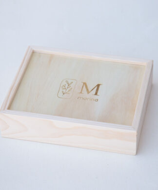 Caja madera tapa láser para álbum